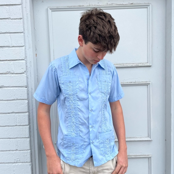 Platoon button down baby blue shirt sz s - Picture 1 of 3